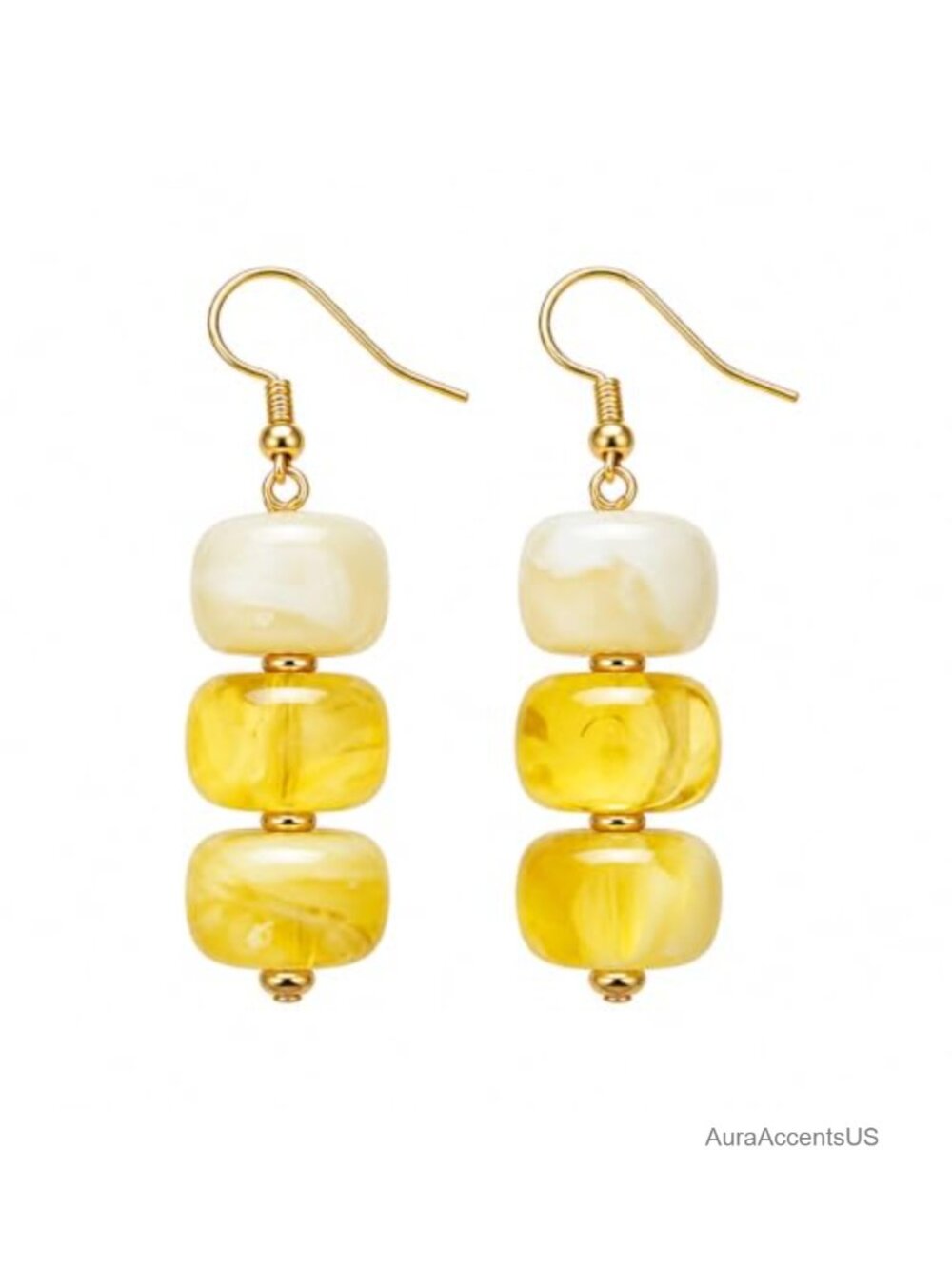 Beaded Dangle Drop Statement Earrings Resin French Wire